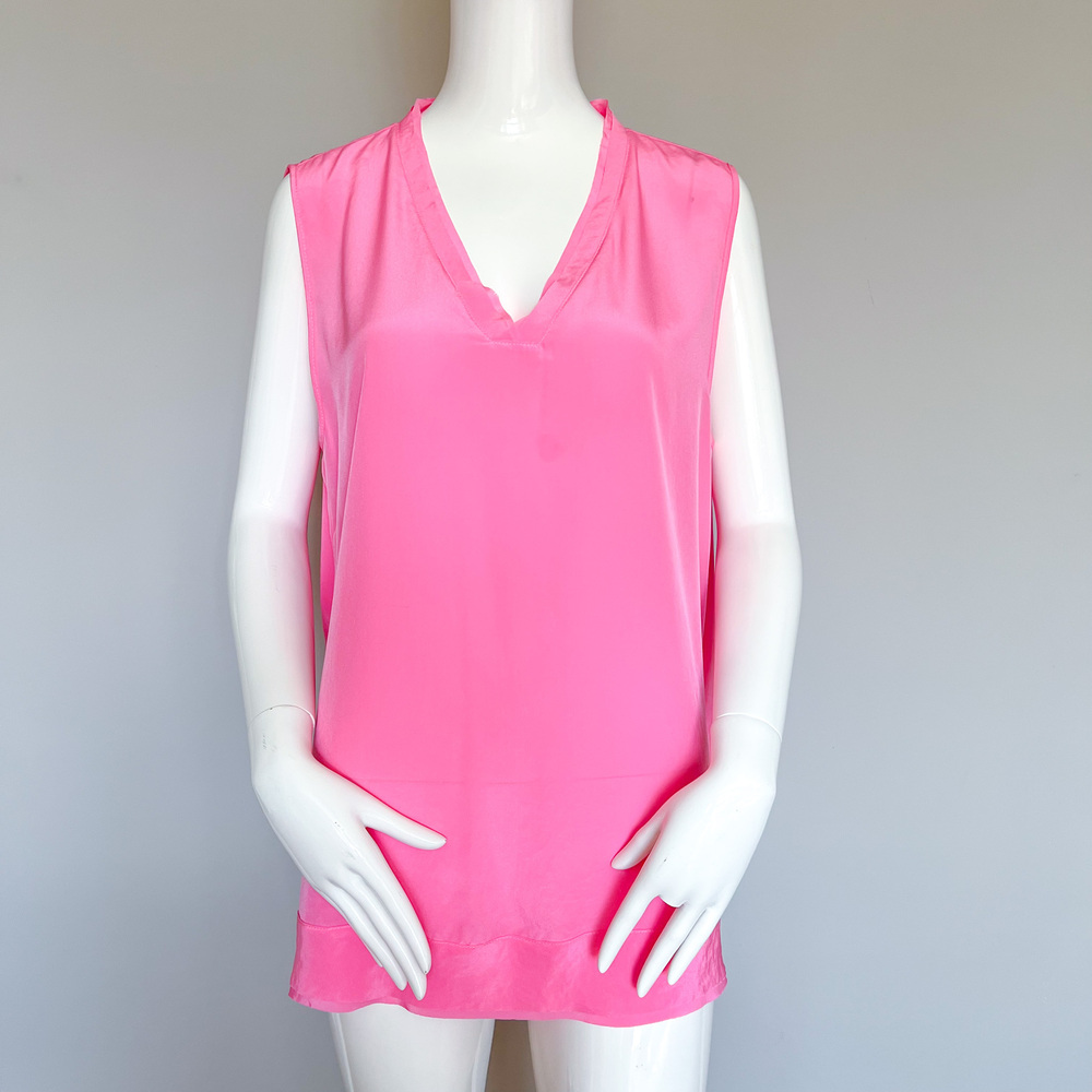 Marc Cain Pink V-Neck Sleeveless Top Blouse Large